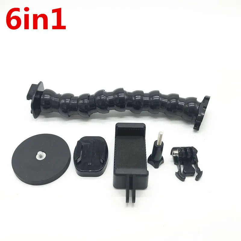 Магнитная селфи палка Крепление ж/gooseneck arm для gopro hero sjcam xiao yi mi Экшн камера смартфон штатив автомобильный держатель