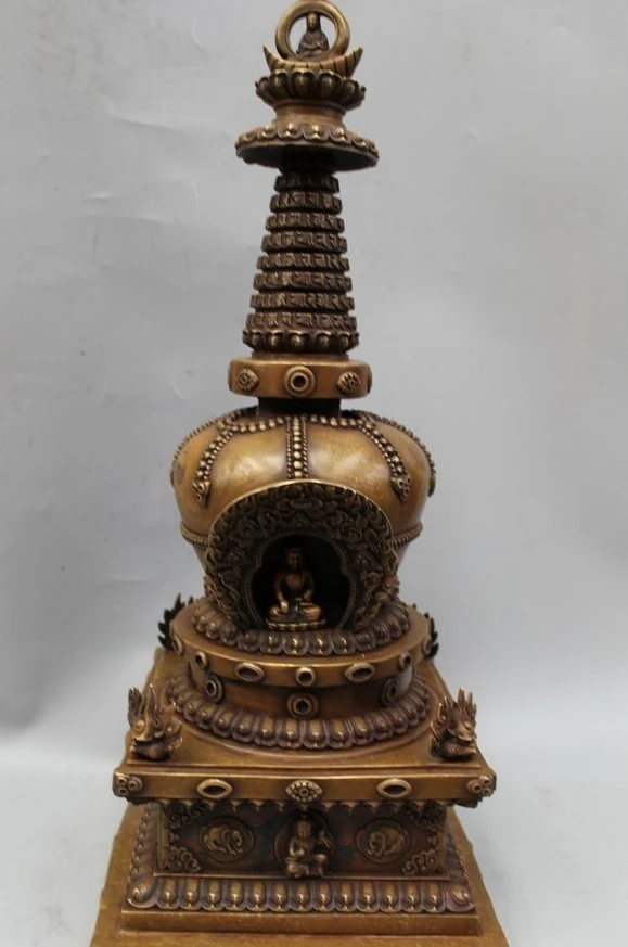 Бесплатная доставка 21 &quotТибетский буддизм бронзовый бог-защитник Будда