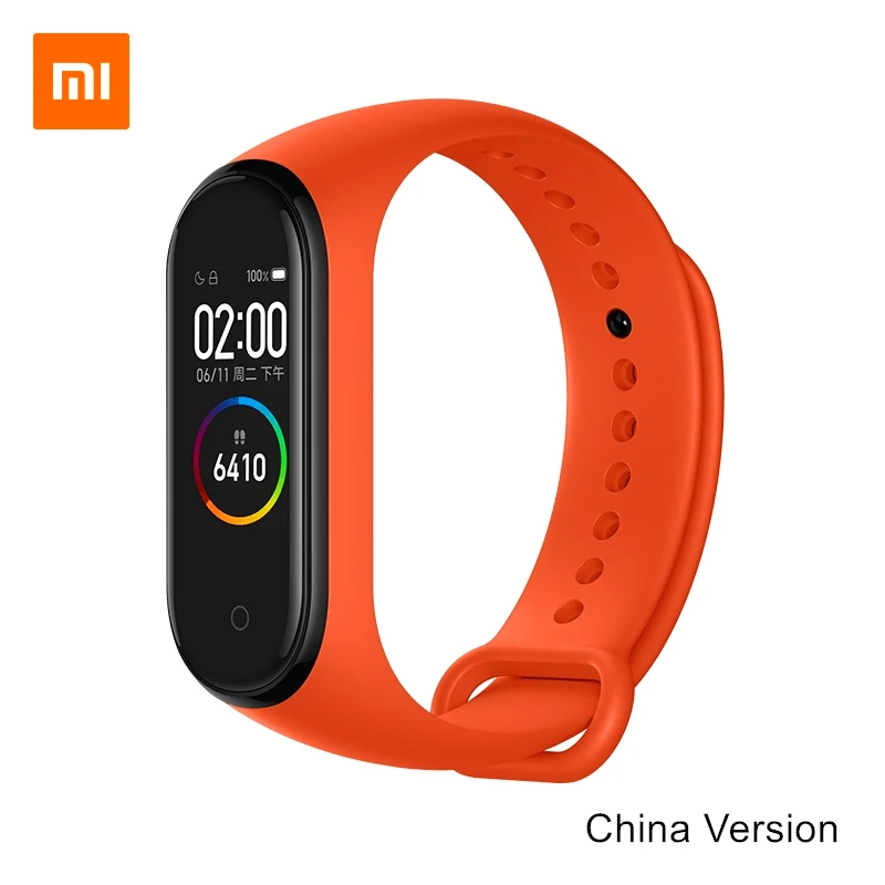 Orange CN Version Xiaomi mi смарт-браслет 4, NFC и ограниченная серия, 0,95 дюймовый экран, 5 АТМ, водонепроницаемый датчик сердечного ритма, mi Band, браслет mi Fit - Цвет: Orange CN Version