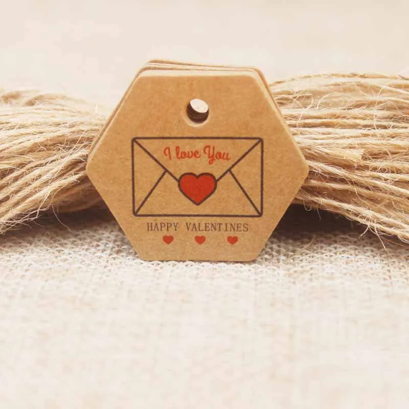 tag same as pic Feiluan Новое поступление, подарок на день Святого Валентина, этикетка DIy, Шестигранная форма, ручная работа, свадебные сувениры, этикетка, tag50+ 50 код/лот - Цвет: tag same as pic