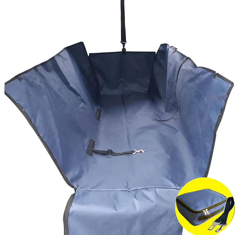 130x40x50cm navy Автомобильный чехол для сиденья для домашних животных, чехол для собак на заднее сиденье, водонепроницаемый коврик для домашних животных, гамак, подушка для переноски, ткань Оксфорд, рисунок лапы - Цвет: 130x40x50cm navy