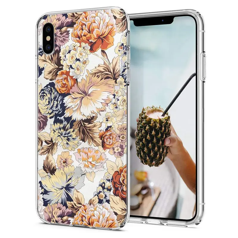 Soft Phone Case For iPhone X XS XR Covers TPU Colorful Flower Pizza Butterfly Pattern Fundas iPhone6 7 Max M068 |