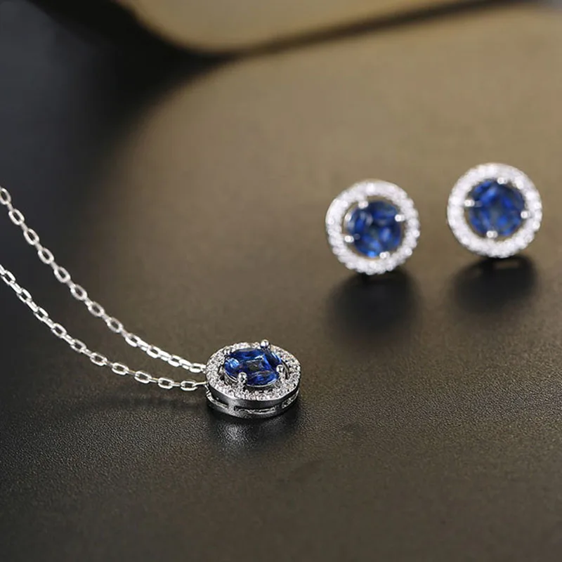 Женский набор ювелирных изделий Классические круглые серьги с цирконием