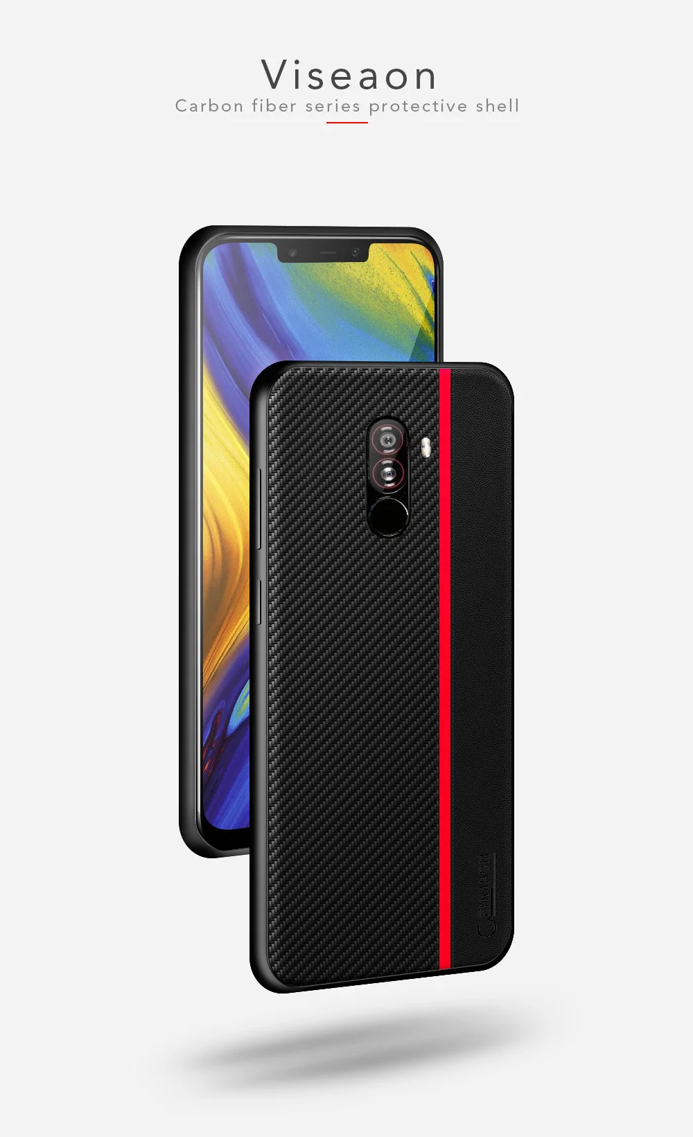 Xiaomi Pocophone F1 чехол из углеродного волокна текстурированное покрытие Pocophone F1 полный защитный задний Чехол для телефона Xiaomi Pocofone F1 чехол