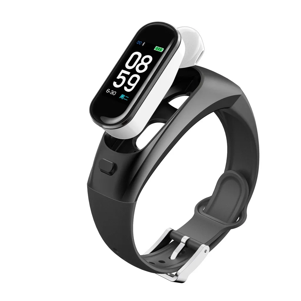 2019 android Smart Watch Bluetooth Wireless Earphone Blood Pressure Heart Rate Monitor Bracelet For Apple Iphone H109 Электроника