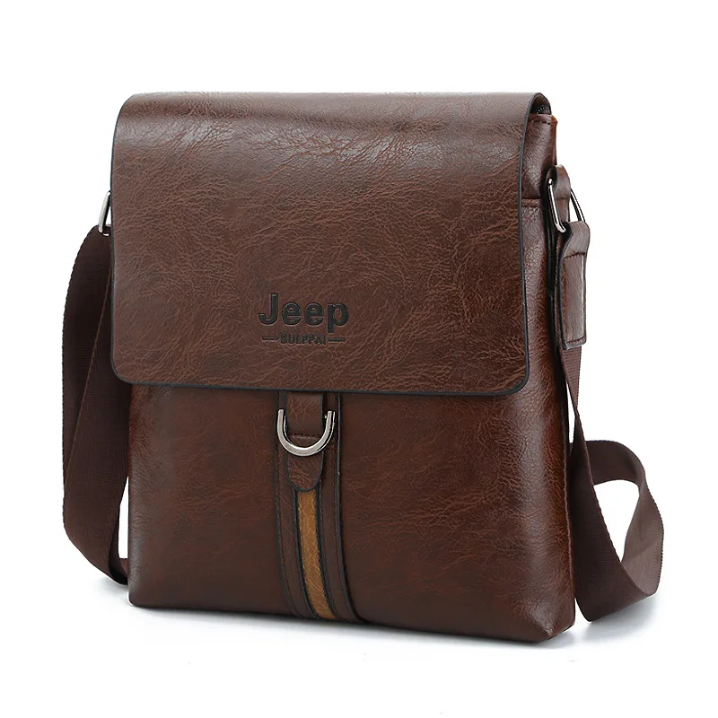JEEP Sulppai Handmade Men's Leather Messenger Bag Shoulder iPad Holder Carrying iPhones Wallets Keys Cards KSL567M |