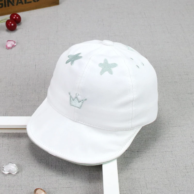 Cute Heart Crown Embroidery Baby Girl Hats Cotton Accessories Newborn Toddler Baseball Cap Summer New For Babies | Детская одежда и