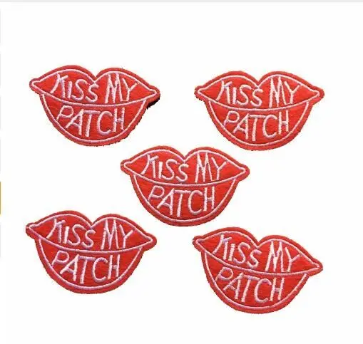 DD10 шт. патчи с надписью KISS MY Lips вышитая нашивка сделай сам аппликации для мотиков
