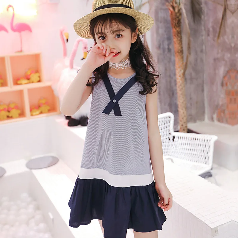 Children's 2018 summer new Korean version girls' sleeveless dress children's student princess | Детская одежда и обувь