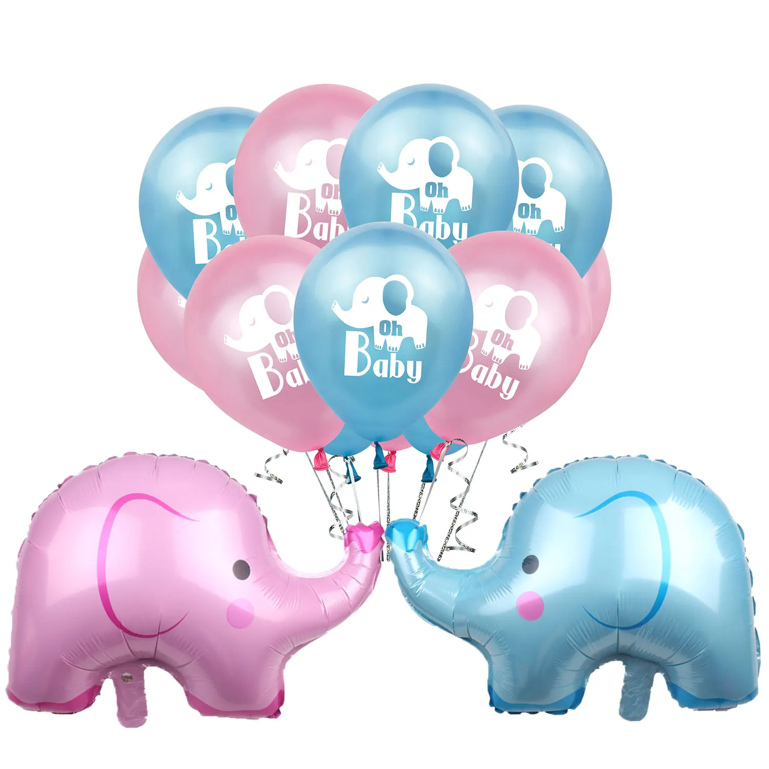 ZLJQ латексные воздушные шары с мультяшным синим и розовым слоном 12 дюймов для