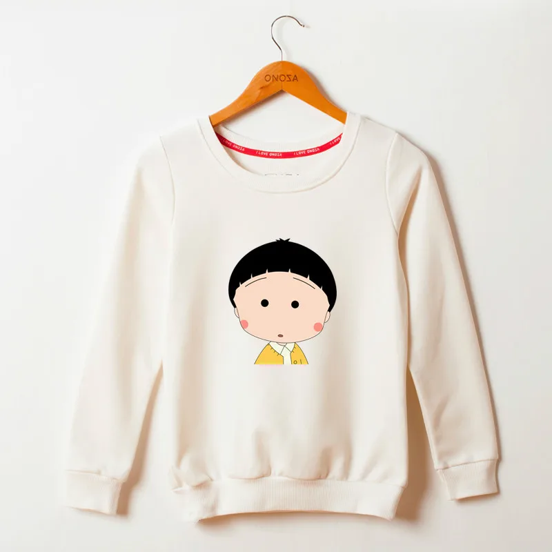 2017 Kawaii Chibi Maruko chan Женская толстовка из хлопка свободного покроя Harajuku с капюшоном