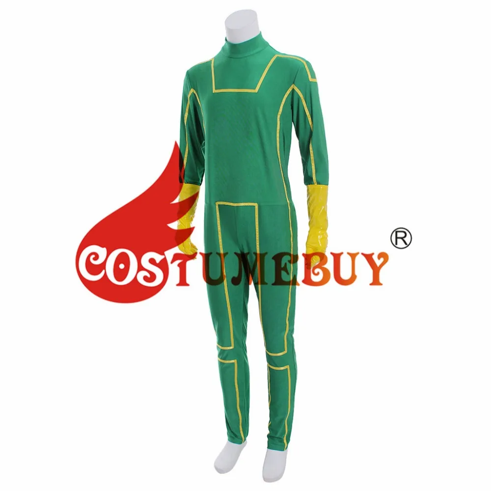 CostumeBuy Kick-Ass Dave Lizewski Косплей Костюм Kick Ass Мужской зеленый комбинезон костюм любой размер L920