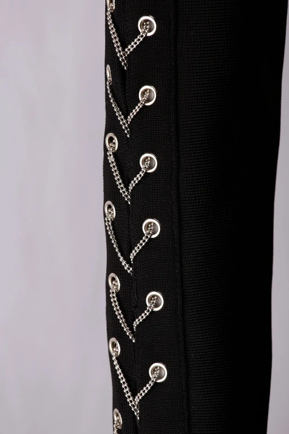 Halinfer 2018 Новое Осеннее женское платье сексуальное облегающее черное с цепочкой из