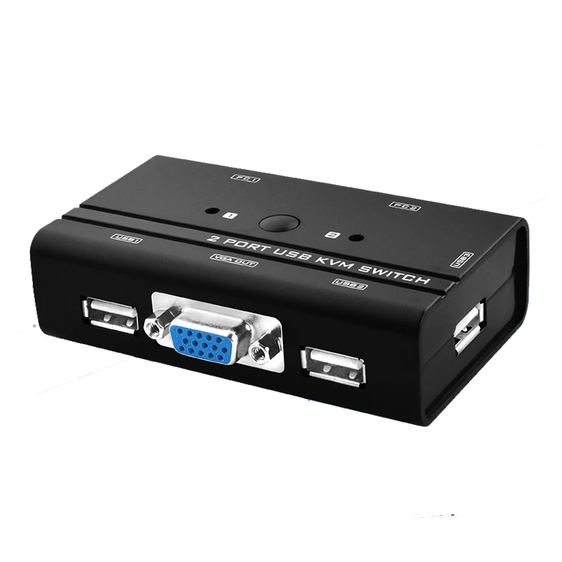 VGA переключатель Авто USB KVM с консолью 1 Набор клавиатуры Мышь управления 2 хоста