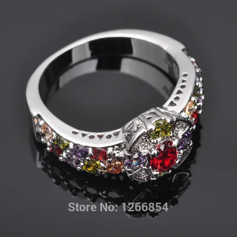 Изумительное разноцветное Ювелирное кольцо с кубическим цирконием для женщин