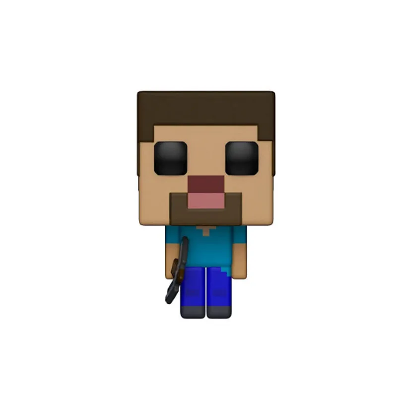 opp bag Funko pop Minecraft-Крипер, Стив, Стив в алмазной доспехах фигурка аниме модель ПВХ Коллекция игрушек для детей Подарки - Цвет: opp bag