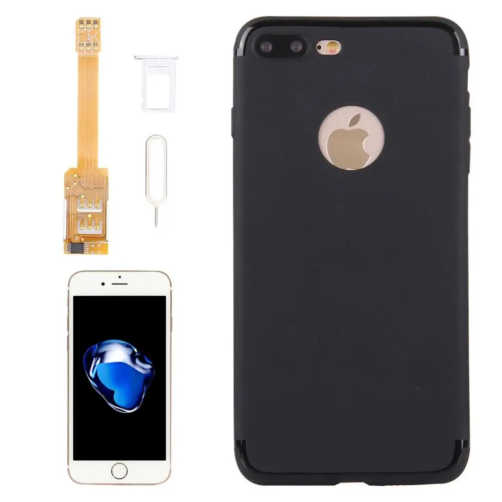 Для iPhone 7 Plus 6s 6 2 в 1 адаптер для двойной sim-карты + ТПУ чехол задней панели с лотком