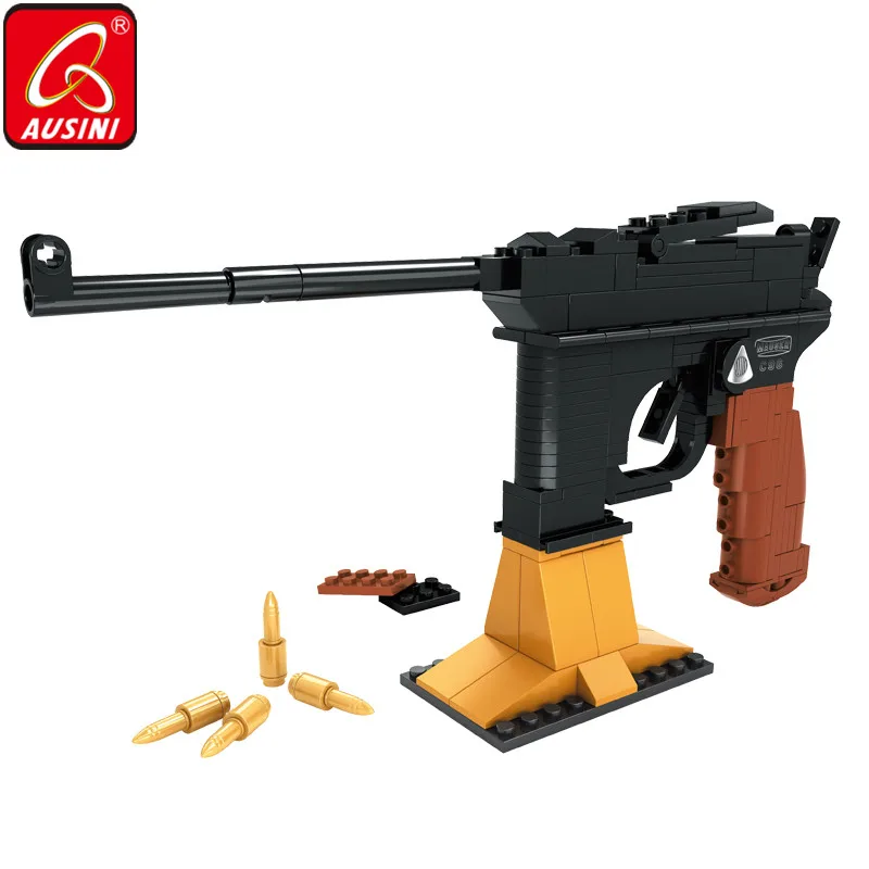 AUSINI Mausers Pistol Gun Building Blocks Educational Boys Toys for Children Creator Kids Army Military Weapon Model Bricks Set |