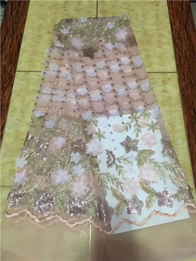 Wine gold French Net Sequins Lace Fabric 2018 Latest african lace fabric with embroidery mesh tulle | Дом и сад