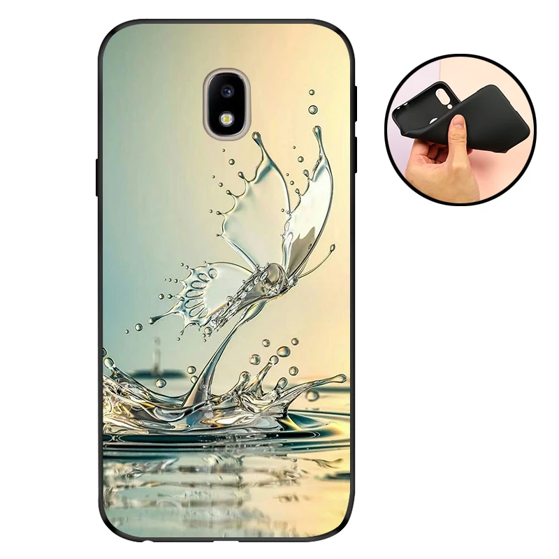 Чехол для телефона Samsung Galaxy J5 2017 чехол задняя крышка черный матовый мягкий TPU J530F