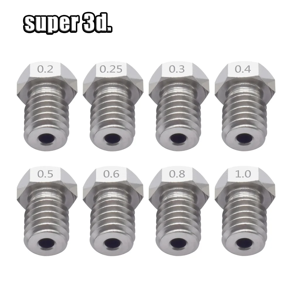 Детали для 3D принтера V5/V6 сопло из нержавеющей стали 0 4 мм/0 3 5 мм/для резьбы M6