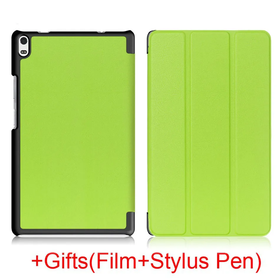 Slim Magnetic Folding Case Cover for Lenovo Tab4 tab 4 8 plus tb-8704X TB-8704F/N Tablet Protective Cover+Film+Stylus Pen
