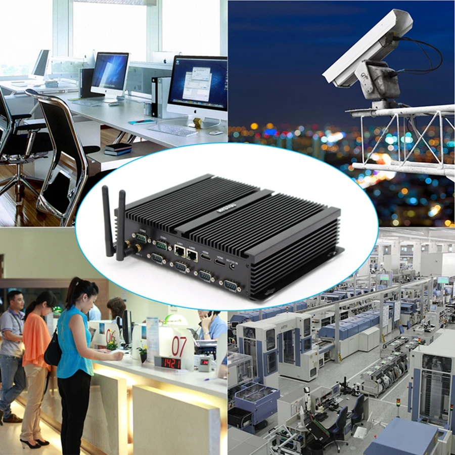 I5 мини ПК 2 lan HDMI безвентиляторный промышленный компьютер 5gen i7 5550U i5 4200U