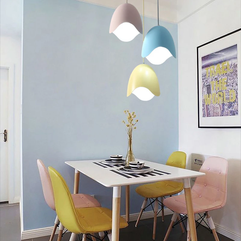 Modern simple aluminum pendant light Egg shell model decoration lighting Foyer bedroom restaurant macaron post modern LED | Освещение