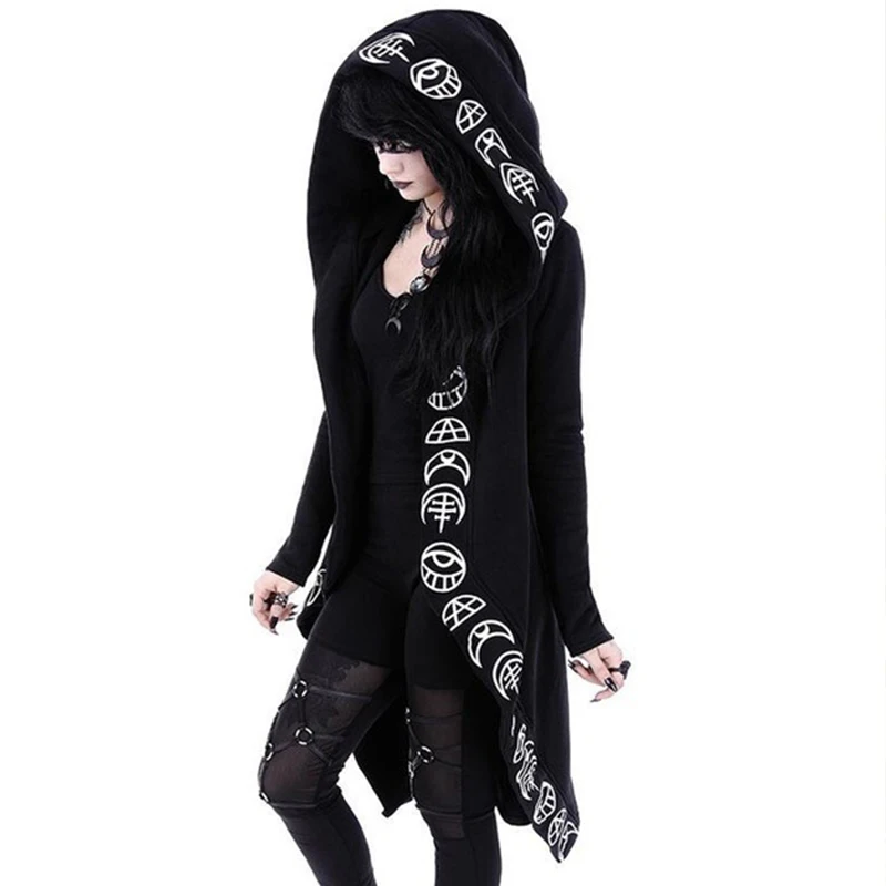 New Black Punk Coat Woman Spring Winter Girls Long Sleeve Casual Jacket Coats Women Top Fashion | Женская одежда