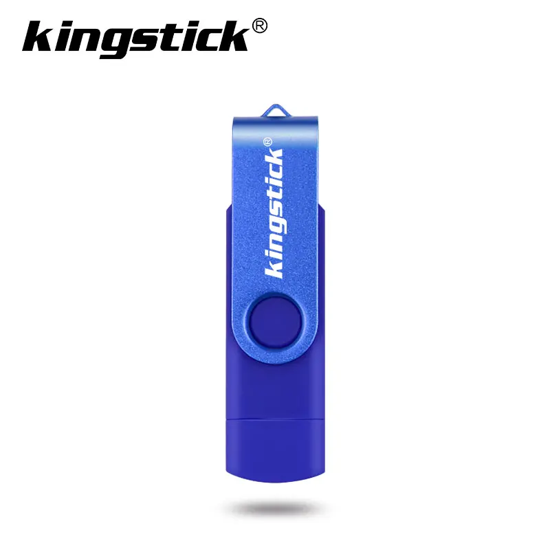Цветной OTG телефон, Usb флеш-карта, 8 ГБ, 16 ГБ, 32 ГБ, 64 ГБ, 128 ГБ, USB флеш-накопитель, поворотный флеш-накопитель, карта памяти, USB флешка, cle usb - Цвет: blue