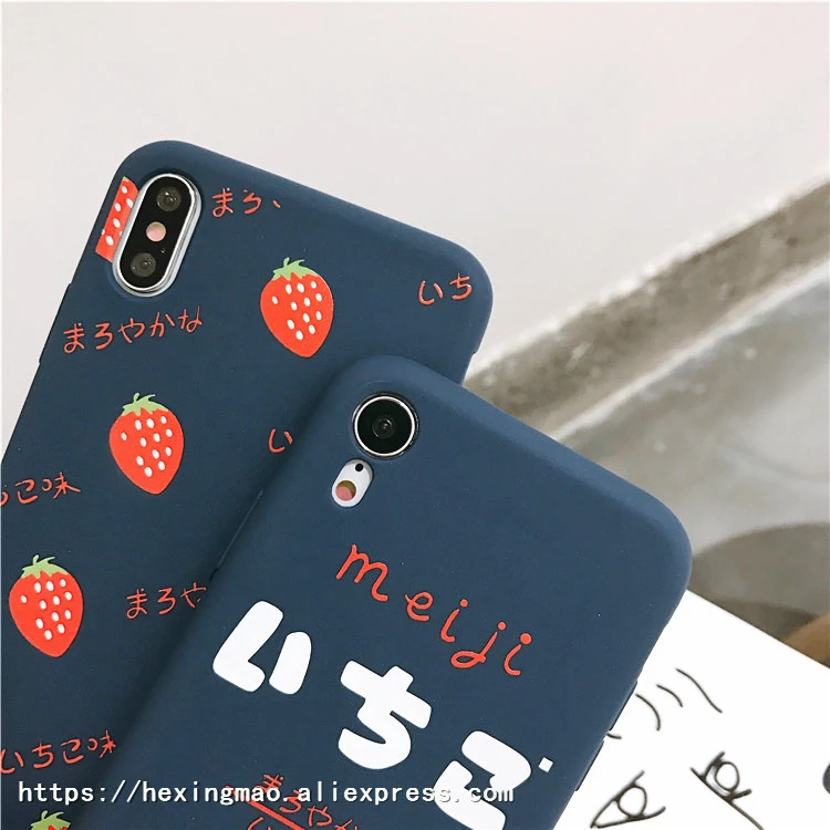Задняя крышка для телефона с рисунком японской клубники для iPhone XS XR XS Max X 8 7 6 6 S Plus, мягкие чехлы и чехлы из ТПУ с фруктами