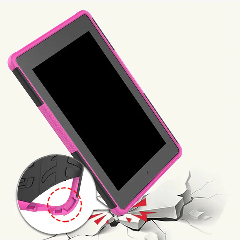 Армированный противоударный силиконовый чехол с откидной ножкой для Amazon Kindle Fire 7