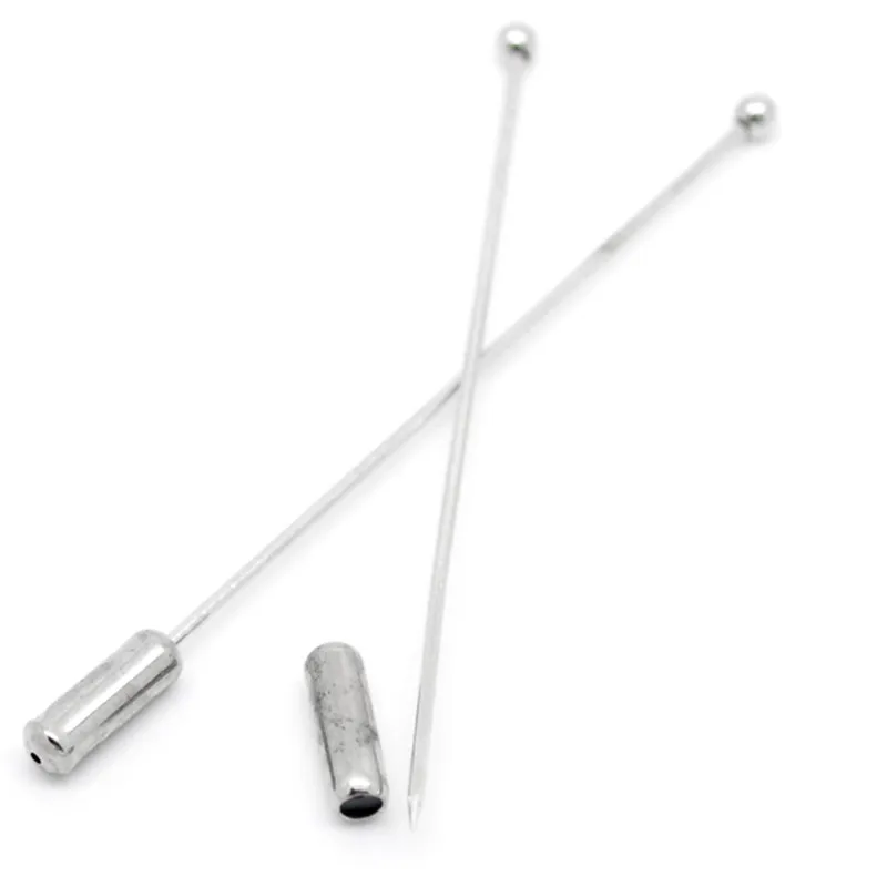 

10Pcs Silver Tone Copper Ball Head Pins Brooches Broches Crafts Jewelry Diy Findings 8x0.4cm