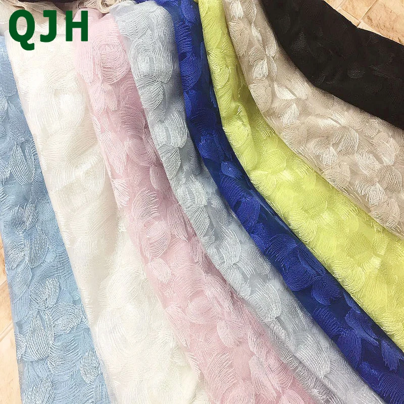 

Best Selling Embroidery African Tulle Lace Fabric Transparent Net Polyester Silk High Quality French Lace Fabrics Wedding Dress