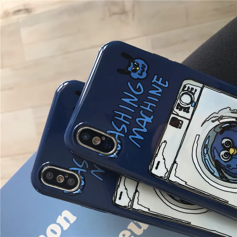 Синий мультяшный уличный креативный мягкий чехол для Apple iphone 6 6s 7 8 Plus X XS XR MAX