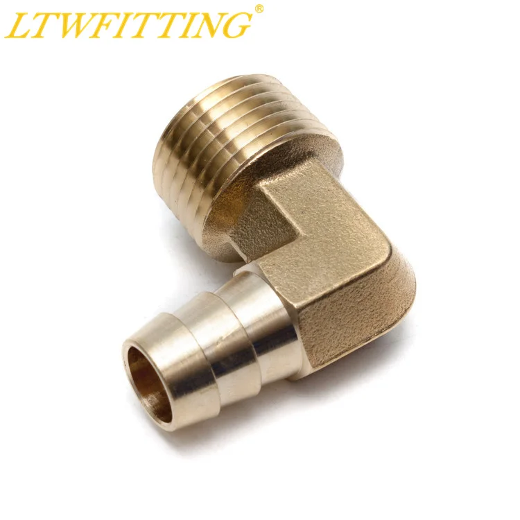 

LTWFITTING 90 Deg Elbow Brass Barb Fitting 1/2 ID Hose x 1/2" Male NPT Air