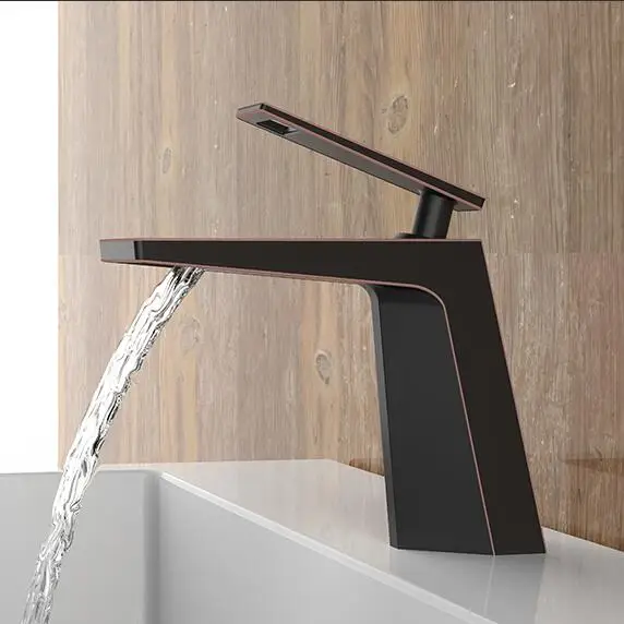 

Латунный Смеситель для раковины в ванную комнату, смеситель с одной ручкой для горячей и холодной воды