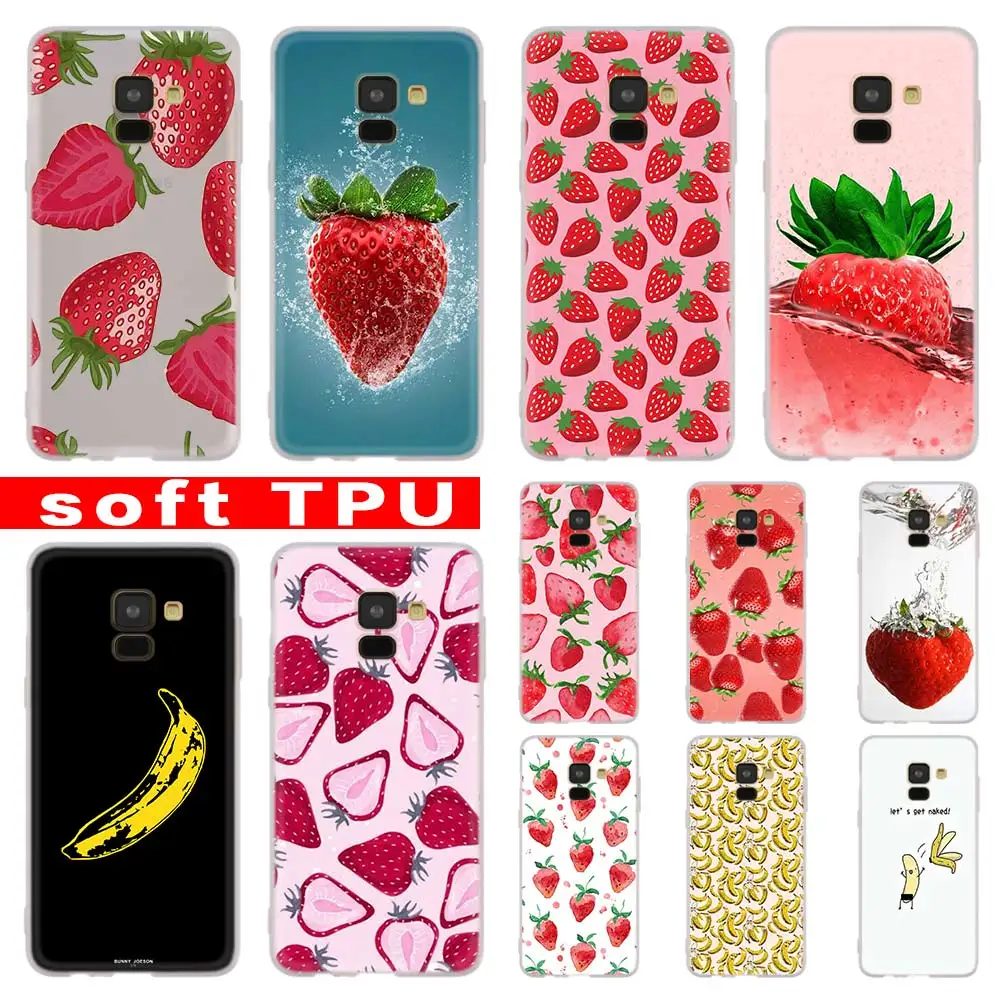 3D чехол с клубничным бананом для Samsung Galaxy A8 A6 Plus A9 A5 A3 A7 2018 2017 2016 A50 A30 A40 A70 A10 A2 CORE
