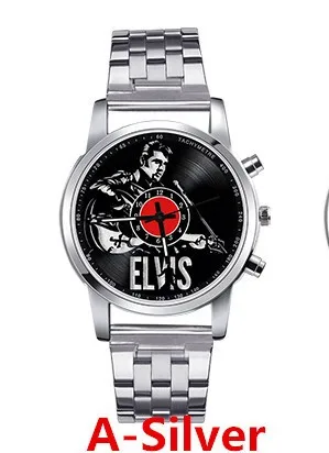Новые модные стальные часы Elvis Presley мужские роскошные кварцевые наручные акция