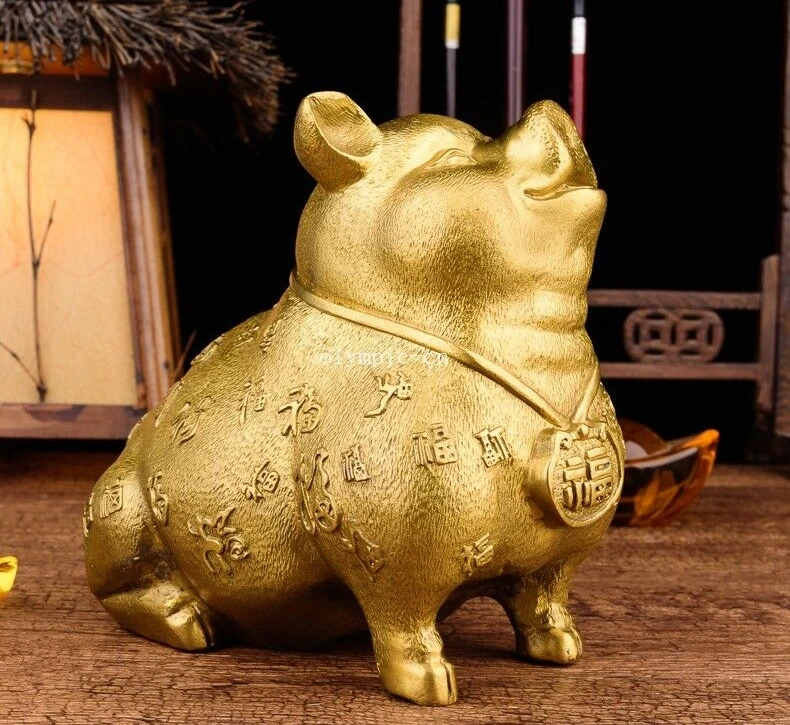 Бронзовая медная домашняя Статуэтка fengshui 9 дюймов сокровище богатство удача
