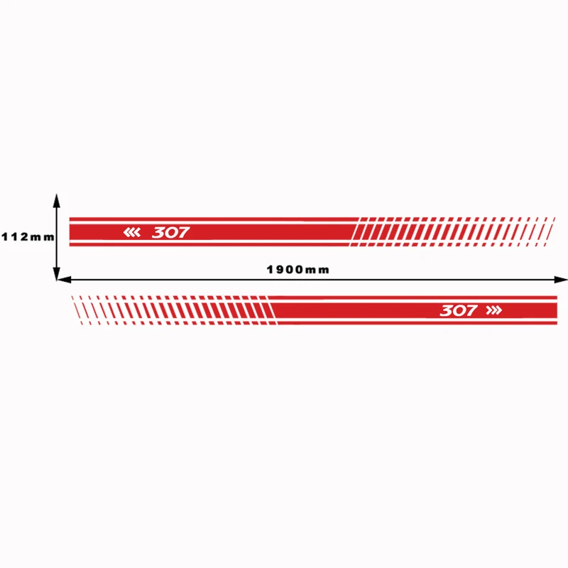 Stylish car body sticker vinyl body decal racing stripe sticker for Peugeot 307 Car accessories car stickers