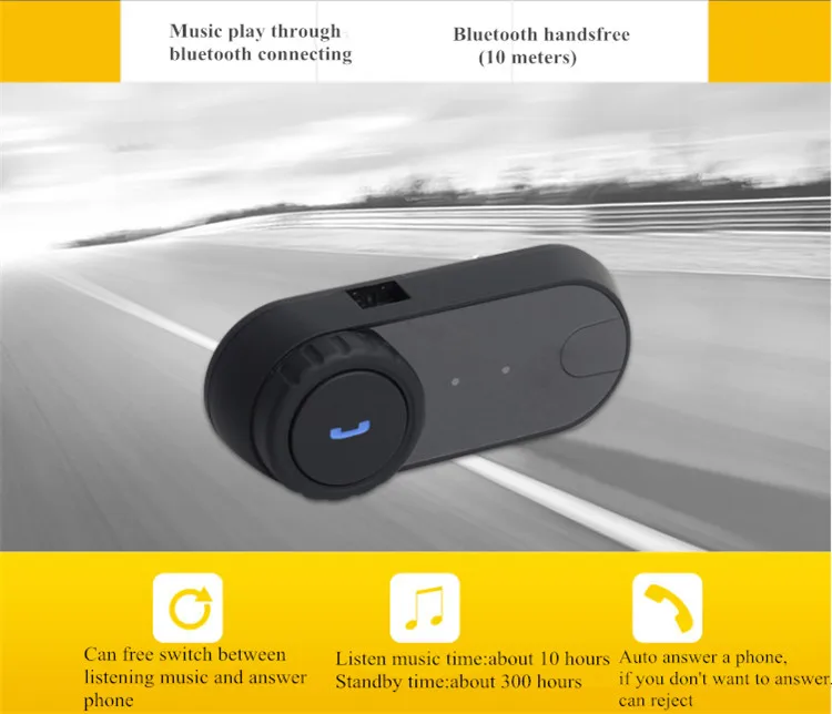 Мотоциклетная Bluetooth гарнитура для шлема Водонепроницаемая BT беспроводная стерео мото шлемы гарнитура без Интерком