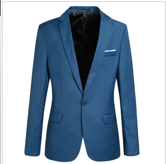 S-4XL Men's Formal Slim Fit Formal One Button Suit Long Sleeve Notched Blazer Cotton Blend Coat Jacket Top - Цвет: 302
