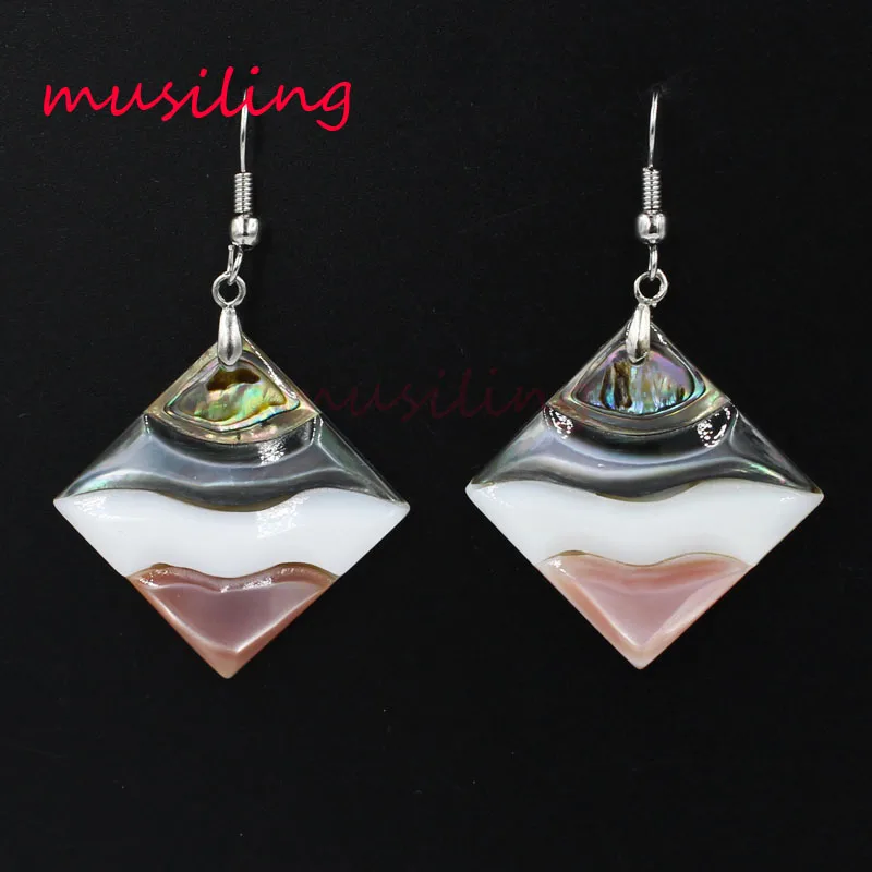 Серьги ромб Природный ушка В виде ракушки Висячие серьги шить Интимные