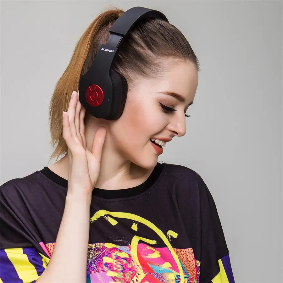 AUSDOM AH862, беспроводные наушники, Bluetooth, с микрофоном, беспроводная Bluetooth гарнитура, наушники, стерео, складные, высокое качество