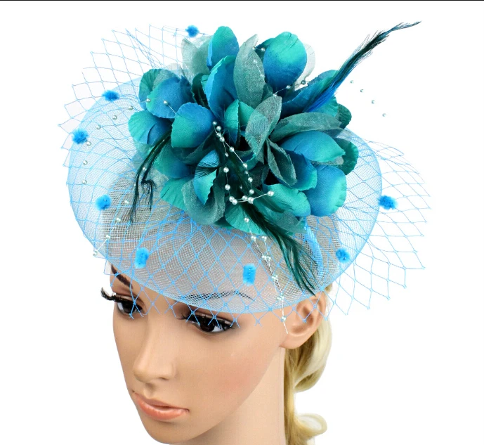 HIRIGIN Women Party Headwear Feather Hair Fascinator Clip Headband Mess Wedding Royal Races decore |