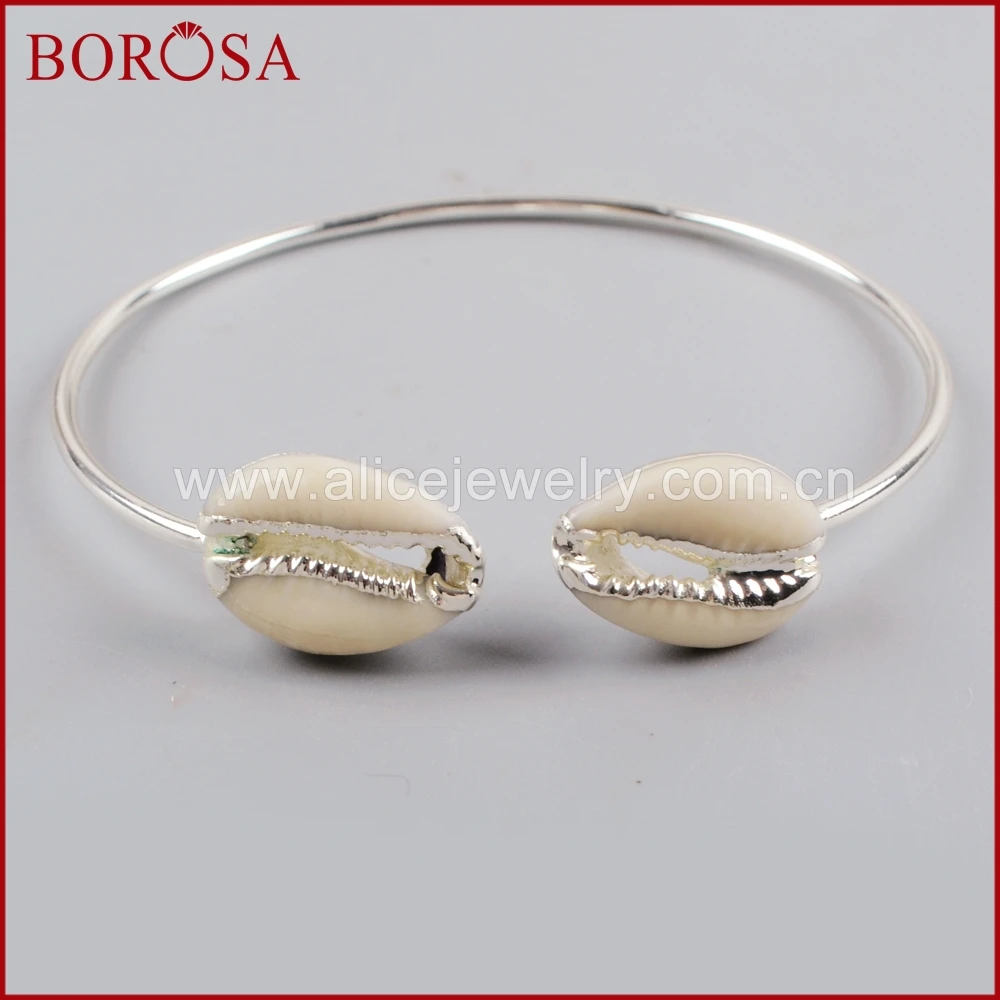 Оптовая продажа BOROSA 5/10 шт. серебряный цвет двойная раковина натуральная морская