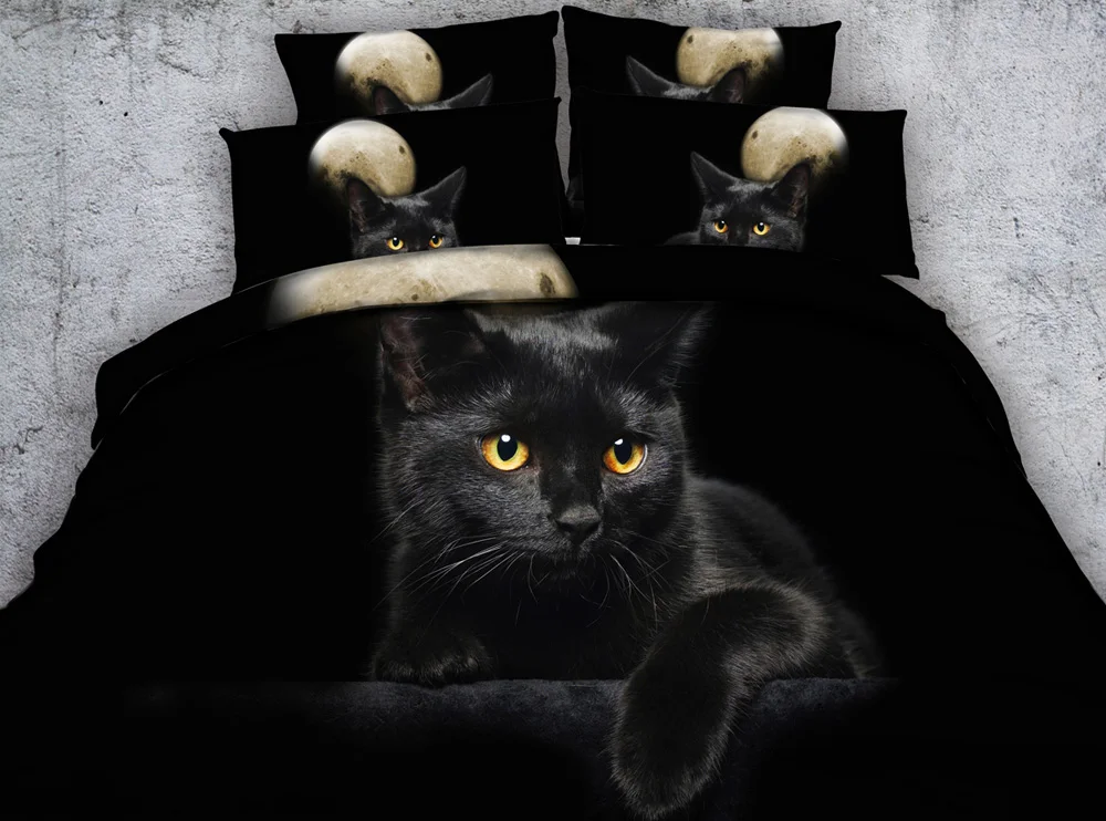 Набор постельного белья JF302 с реалистичным принтом кошки 4/6 шт.|bed sheets 3d|cat bed sheetsbed