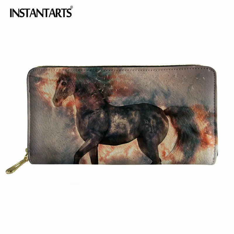 INSTANTARTS модный кожаный Длинный кошелек для женщин и мужчин большая