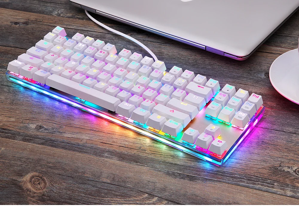 Motospeed K87S USB Проводная игровая механическая клавиатура красный синий переключатель геймерская клавиатура с RGB подсветкой 87 клавиш для ПК компьютера